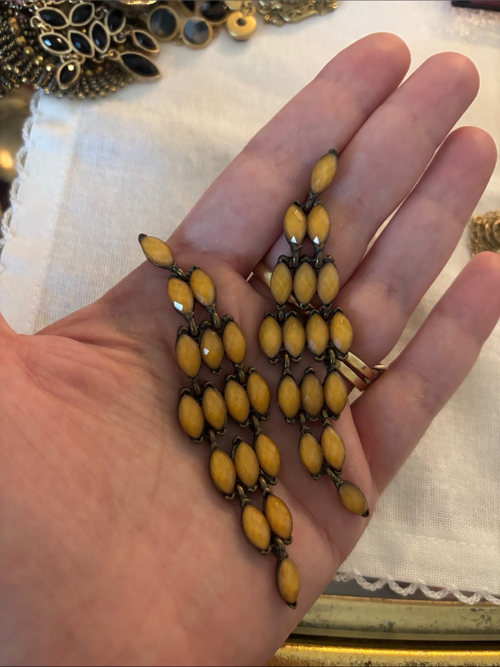 Yellow Marquise Cascade Drop Earrings - Women Jewelry